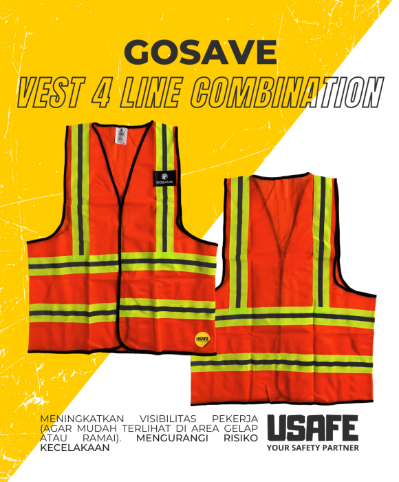 Gosave Vest 4 Line Combination Orange